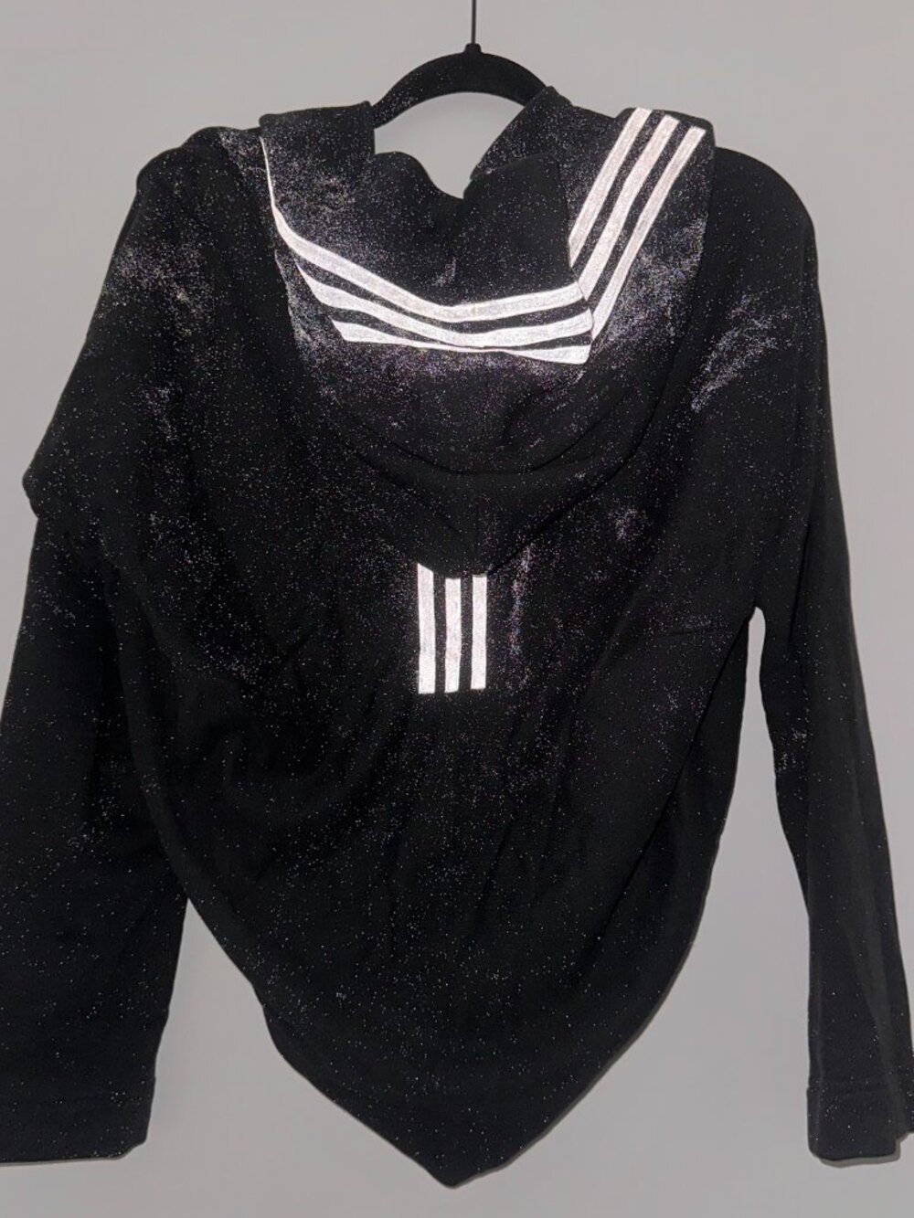Y-3 Yohji Yamamoto Black Reflective Splatter Cocoon Shawl Sweatshirt – Size S - Picture 8 of 9